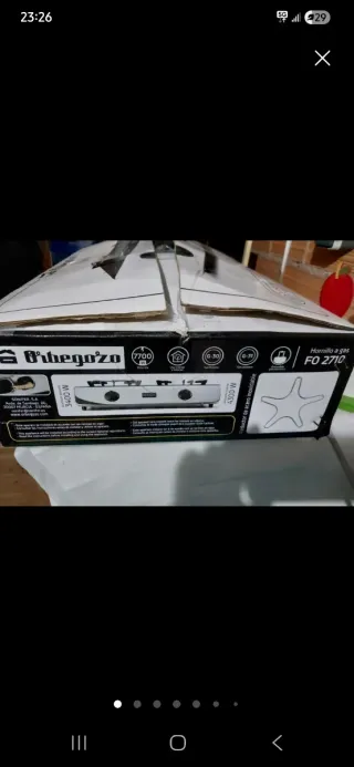 Cocina de gas portátil Orbegozo FO 2710