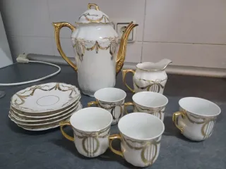 Juego de café porcelana 5 tazas