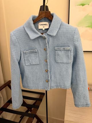 Giacca Chanel Azzurra Tg 40 in lana