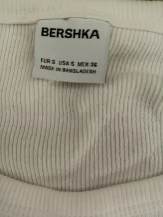 Camiseta Bershka Compresión Hombre  Blanca