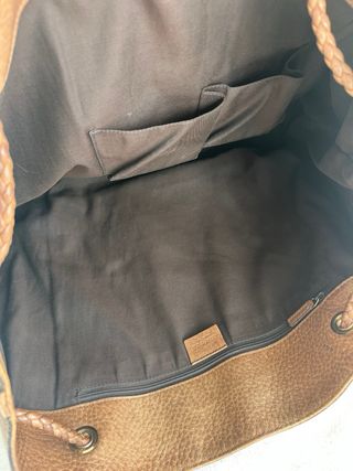 Borsa grande vintage Gucci in pelle marrone