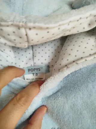 Buzo bebé azul con osito talla 3 meses