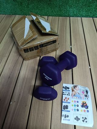 SONGMICS Juego de 2 mancuernas hexagonales con revestimiento de neopreno para entrenamiento de fuerza, entrenamiento, fitness, entrenamiento en casa