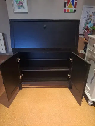 Escritorio Secreter Ikea Hemnes Madera Oscura