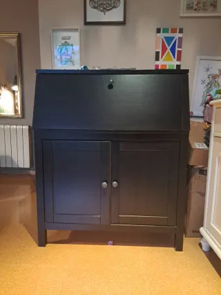 Escritorio Secreter Ikea Hemnes Madera Oscura