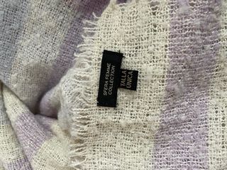 Bufanda Sfera cuadros beige y morado