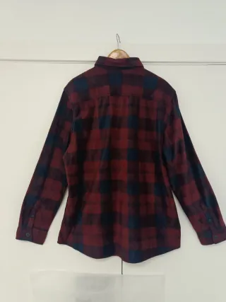 Camisa de cuadros burdeos y azul XXXL