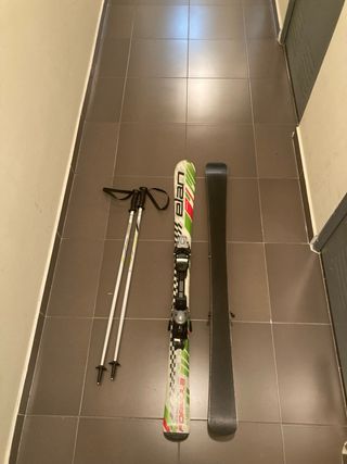 Esquís infantiles 120 cm con bastones