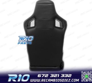 ASIENTO DEPORTIVO SEMI BAQUET ESTILO RS CUERO NEGRO SEMI PIE