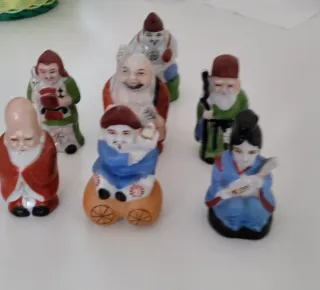 Figure di Porcellana dei 7 Dei Cinesi