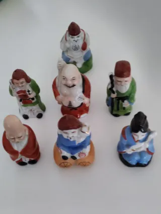 Figure di Porcellana dei 7 Dei Cinesi