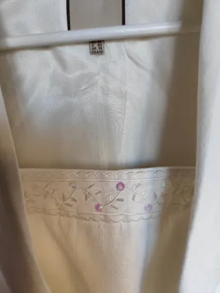 Traje de lino 3 piezas crudo