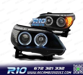 FAROS BMW E60 E61 03-07 LED OJOS ANGEL NEGROS