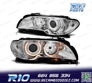 FAROS BMW E46 03-06 COUPE CABRIO OJOS ANGEL CROMADOS