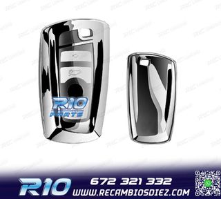 FUNDA CARCASA LLAVE BMW CUADRADA CROMO
