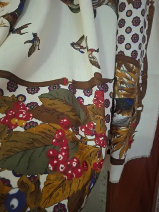 Sciarpa donna fantasia uccelli e fiori