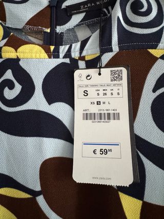 Vestido Zara Estampado Talla M