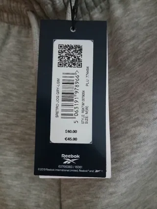 Pantalón chándal unisex Reebok gris nuevo a estren