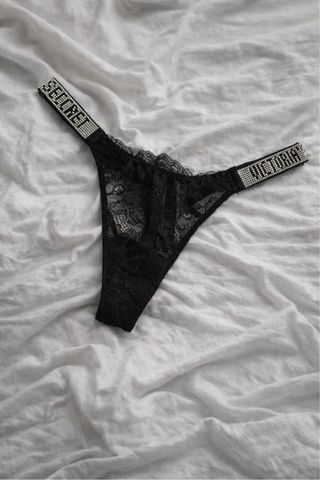 Tanga Victoria's Secret Negro Encaje