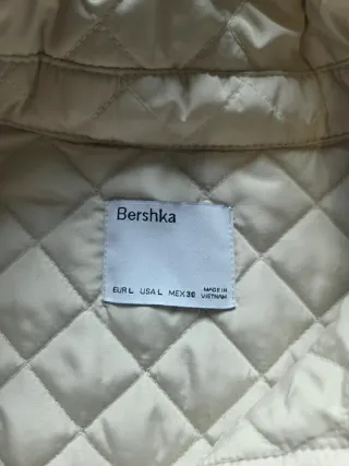 Cazadora acolchada sobrecamisa beige Talla L