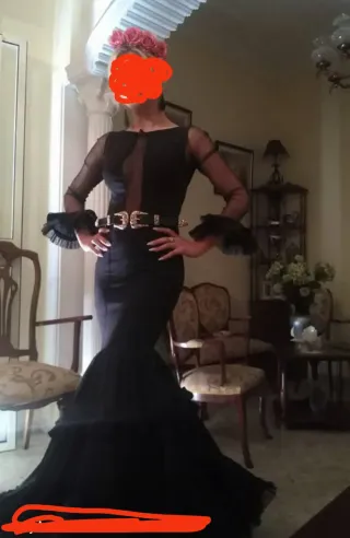 Traje Flamenca Negro Talla XS