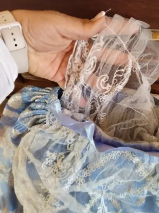 Traje Fallera Niña Azul y Plata