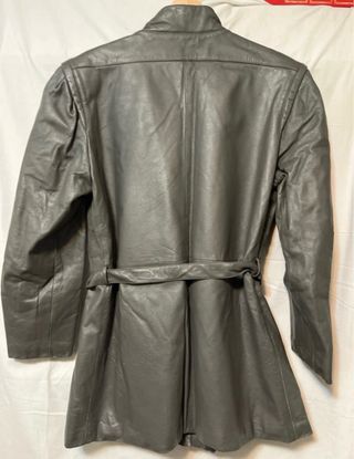 Giacca in pelle vintage grigia