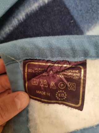 Coperta in pile a quadri blu