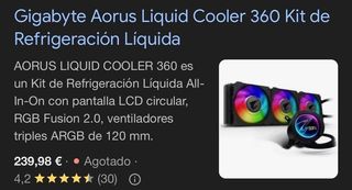 Gigabyte Aorus Liquid Cooler 360 Kit de Refrigeración Líquida