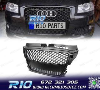PARRILLA AUDI A3 8P 08-12 LOOK RS3 NEGRO