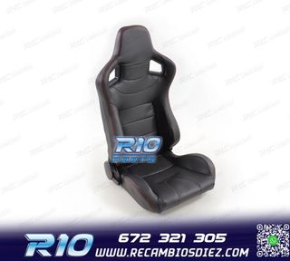 ASIENTO DEPORTIVO CARBONO SEMI BAQUET LOOK RS NEGRO
