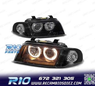 FAROS AUDI A4 B5 94-98 OJOS ANGEL CLASSIC NEGROS