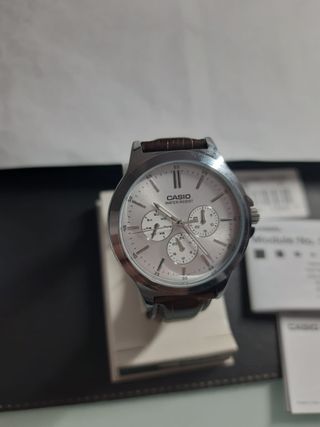 Orologio Casio Cronografo Uomo Argento Marrone