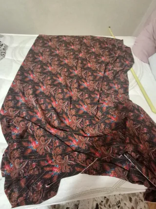 Tessuto fantasia floreale nero multicolor