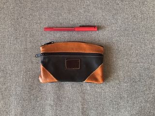 Cartera monedero piel marrón y negra