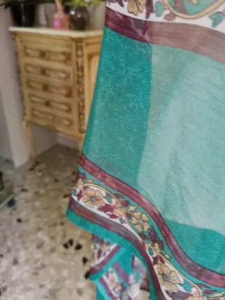 Foulard viola e verde acqua