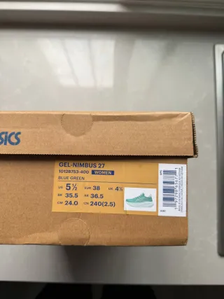 Asics Gel Nimbus 27 Teal/Blanco Talla 38