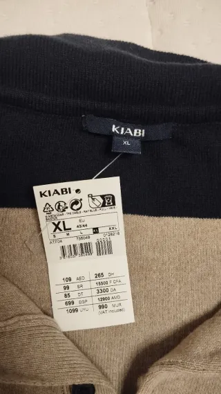 Jersey hombre rayas beige y marino Talla XL