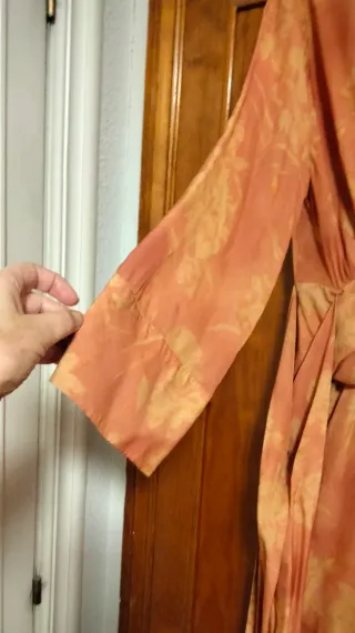 Vestido kimono largo estampado