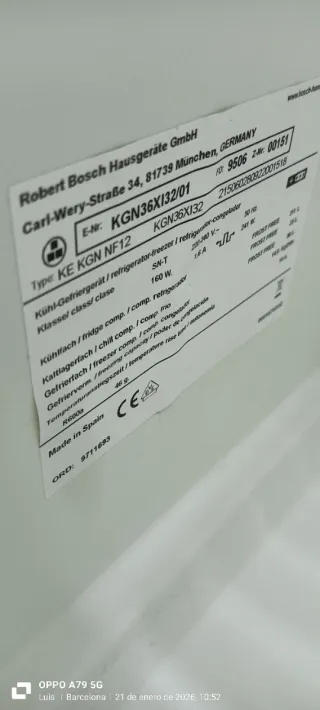 Nevera Combi Bosch Acero Inoxidable