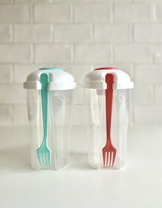 Tarros para ensalada con cubiertos (pareja)
