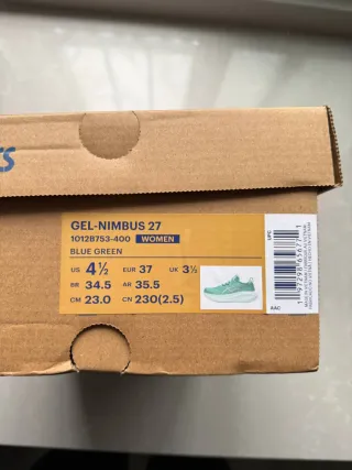 Asics Gel Nimbus 27 Teal/White 37