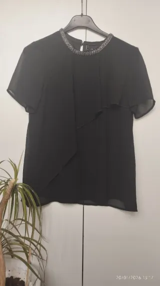 Blusa Vero Moda Negra Pedrería Talla XS