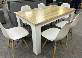 MESA DE COMEDOR + 6 SILLAS NORDICAS