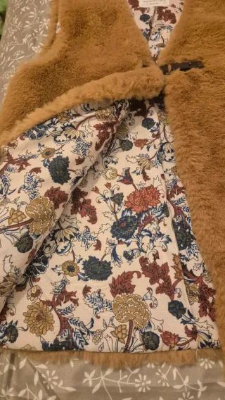 Chaleco niña marrón y multicolor talla 13/15