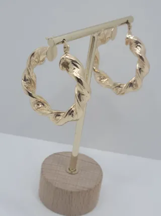 Pendientes Goldfilled Aro Trenzado