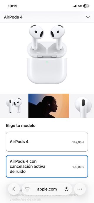 Airpods 4 Apple con cancelación de ruido sellados
