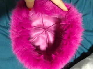 Gorro de pelo fucsia