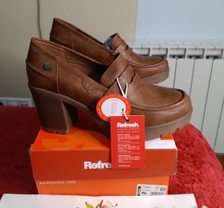 Mocasines Refresh tacón marrón Comfort Biotech 41