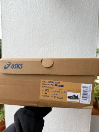 Asics Gel Nimbus 27 Negro/Plata 43.5